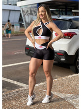 Conjunto Top + Short Freedom Preto e Branco